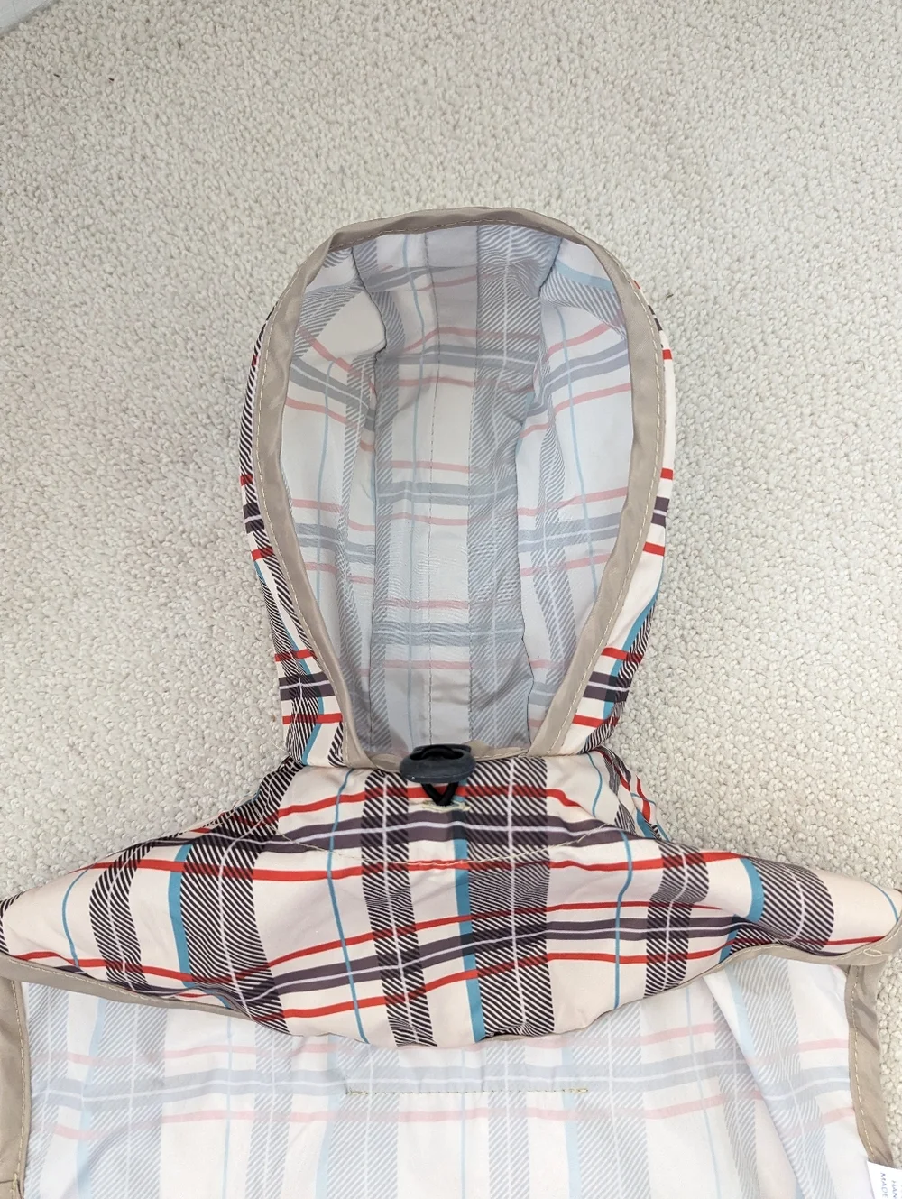 Plaid Velcro Rain Coat with Reflective Accents For Small Dog